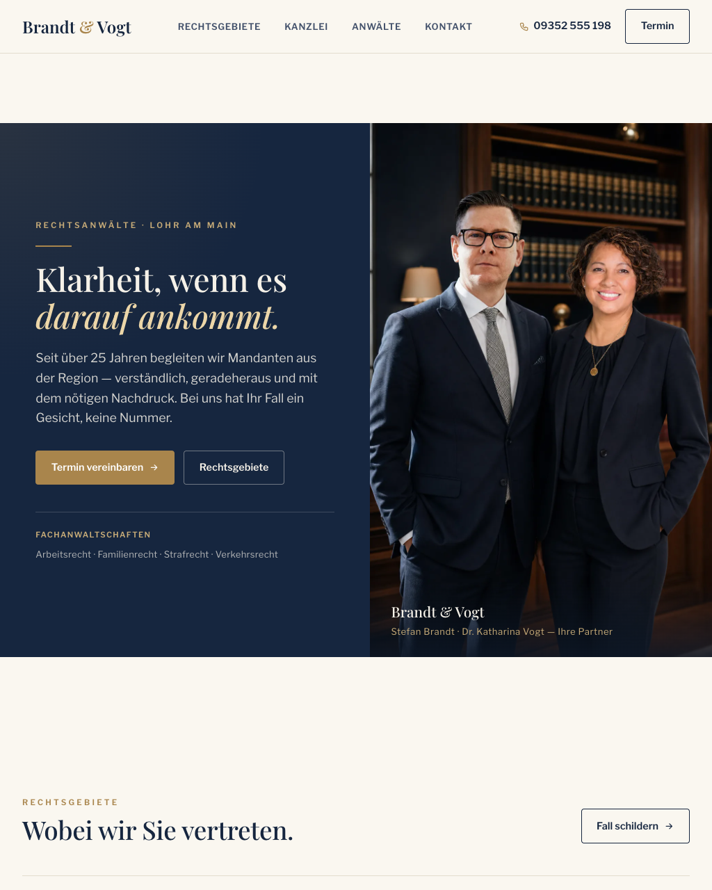 Beispielprojekt: Website einer Anwaltskanzlei