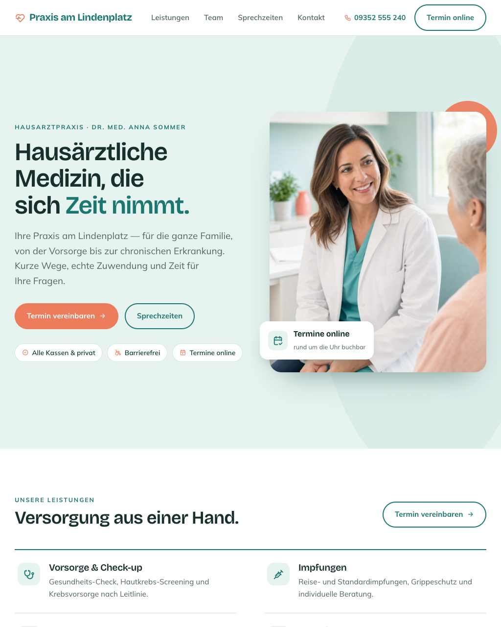 Beispielprojekt: Website einer Hausarztpraxis